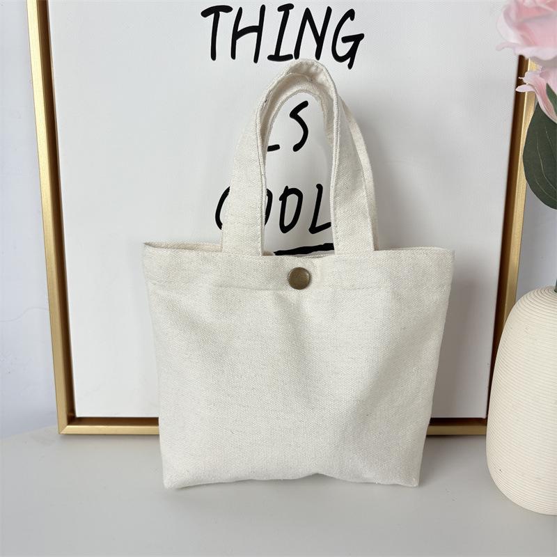 New Solid Color Canvas Handbags for Women Portable Bento Bag Large Capacity Storage Bag Shopping Handbag Key Wallet Phone Pouch