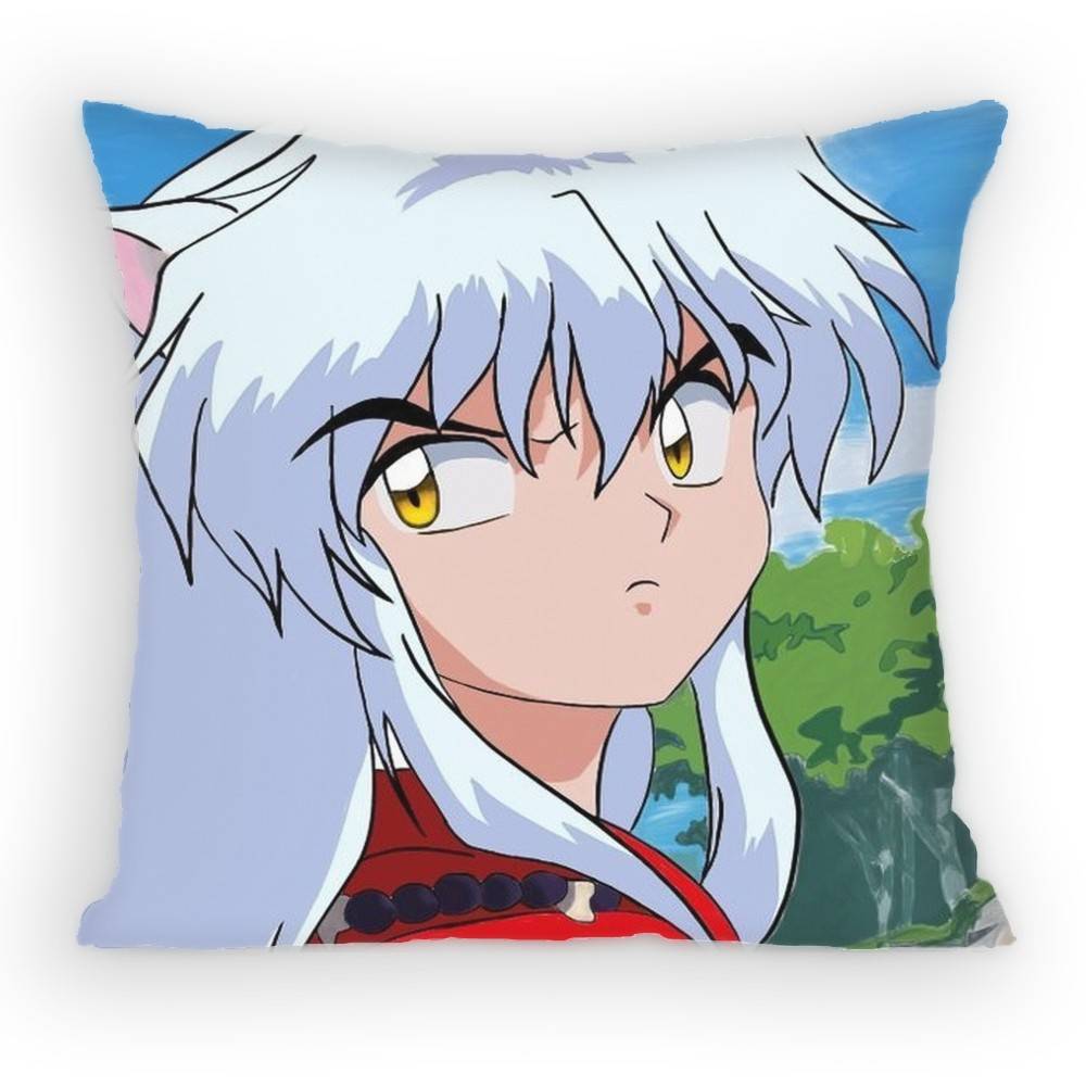 

Anime IInuyasha Cartoon Pillow Case Sofa Living Room Bedroom Headboard Backrest Cushion Square Cushion Nap Time 30x30 cm