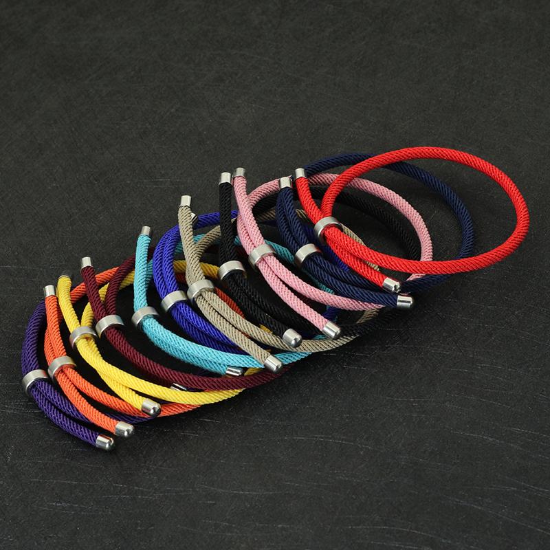 Noter New Lucky Rope Bracelet Unisex Stainless Steel Clasp Adjustable Braclet Friendship Jewelry Accessories Gift For Lovers