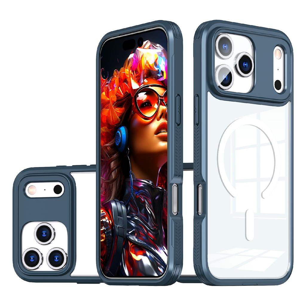For iPhone 17 Pro Max Case Compatible with MagSafe TPU PC Clear Phone Back Cover