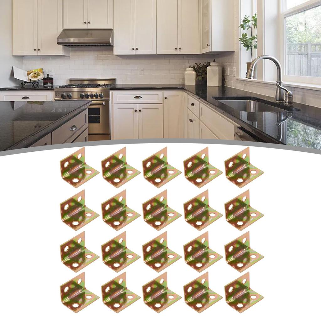 Reuseable Angle Bracket Stainless Steel 20pcs 4 Holes