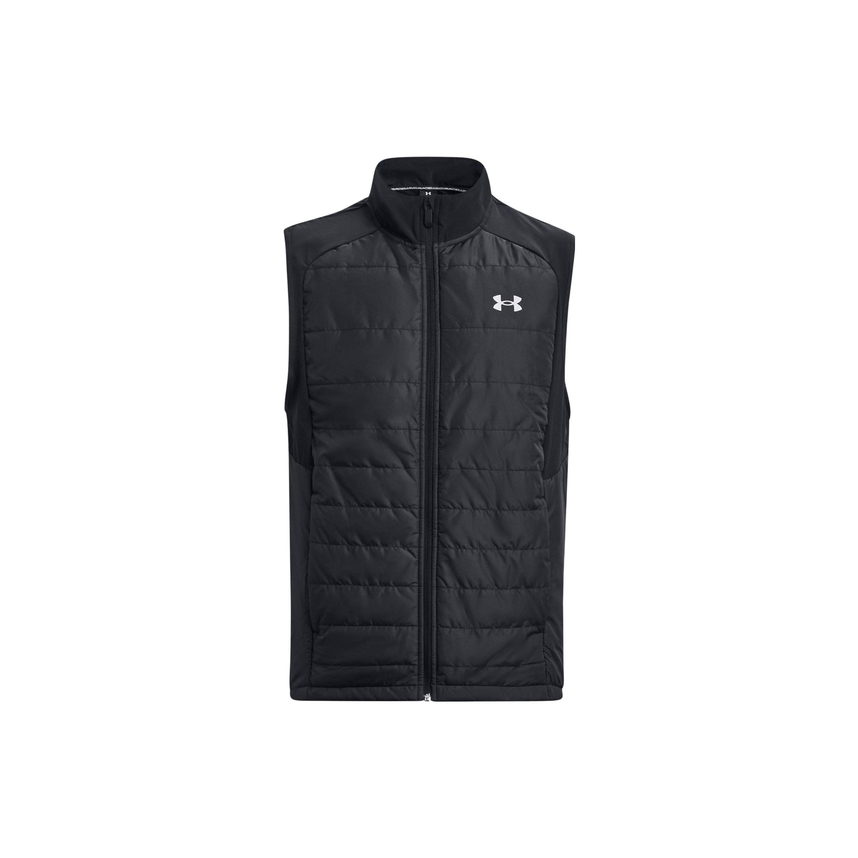 

Under Armour UA Storm Session Run Vest High Collar Zipper Solid Color Running Sleeveless Top Men tops Black 1378499-001 XL