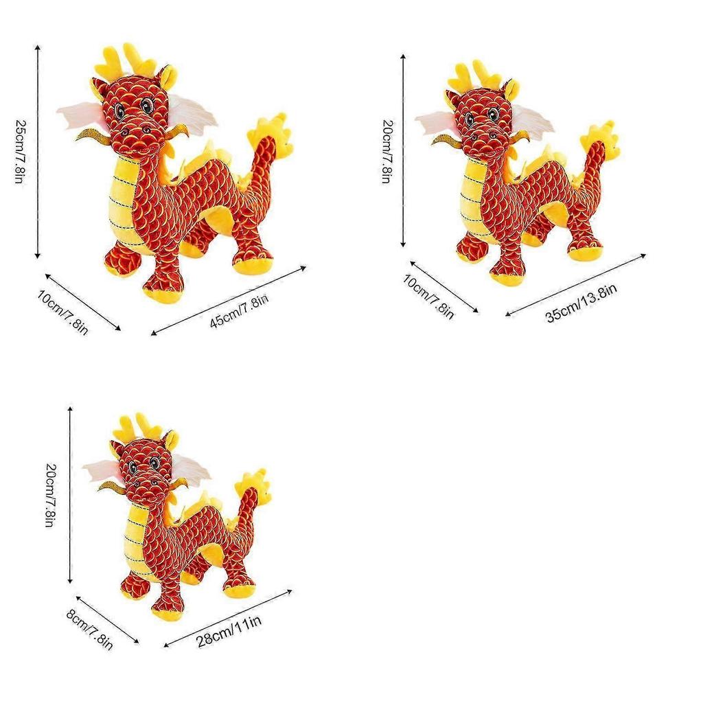 26-27 New Year Dragon Mascot Simulation Dragon Doll Zodiac Dragon Plush Toy