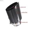 RONSI 1 Pcs Universal Car Glossy Carbon Fiber Black Muffler Tip Exhaust System Pipe Mufflers Nozzle Universal Straight Stainless