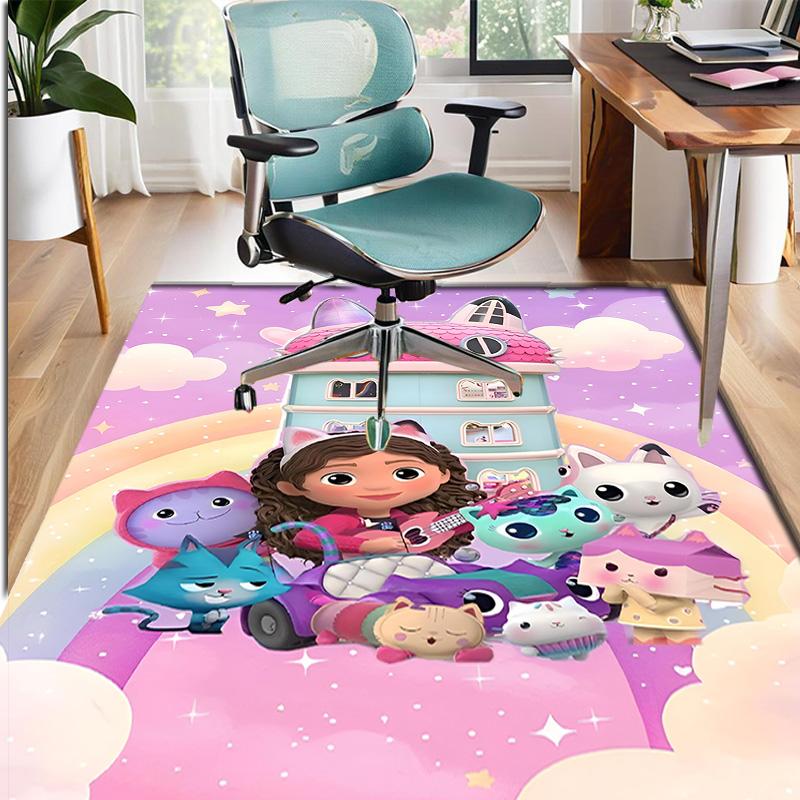 Gabby's Puppenhaus Muster Teppich, Innen-/Außenmatte, für Picknick, Spielzimmer, Schlafzimmer, Büro, Wohnzimmer, Heimdeko Teppich, Geburtstagsgeschenk