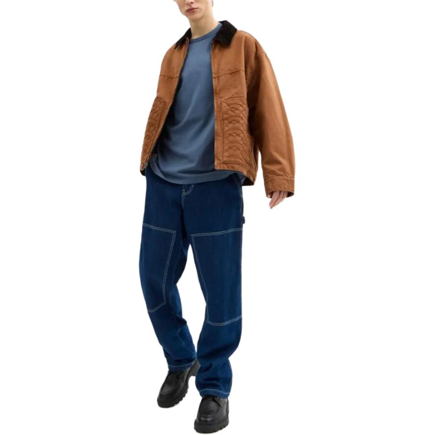 Coach Leather Detail Workwear Zip And Buckle Jacket Men Jackets Brown CW691-BRN