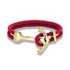 Gold Plated Anchor Bracelet Men Charm Nautical Survival Rope Chain Paracord Bracelet Male Wrap Metal Sport Hooks