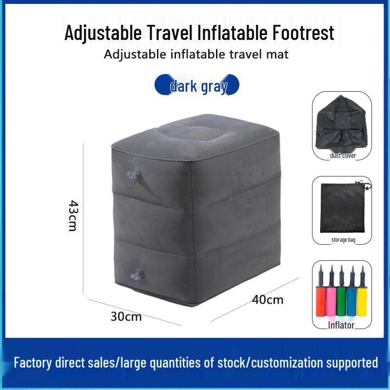 Inflatable Three-Layer Adjustable Foot Rest for Travel