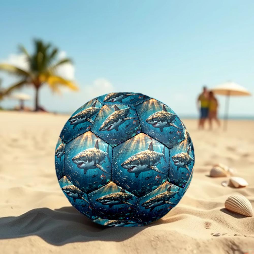 1pc Oceanic Predation Theme Soccer Ball Football, Size 5, Lightweight PVC, Durable Outdoor Training Soccer Ball, Gift M61481