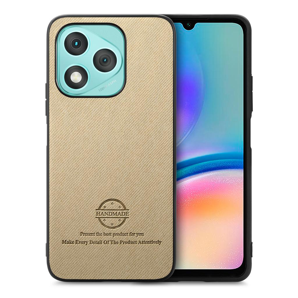 Kožený zadní kryt na telefon For Honor 400 Lite 5G s textilní texturou