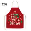 Santa Claus Kitchen Supplies Christmas Apron, Claus/Elk/Gingerbread Man/Snowman Print Cooking Bib, Waterproof Funny Gingerbread Man Chef Apron