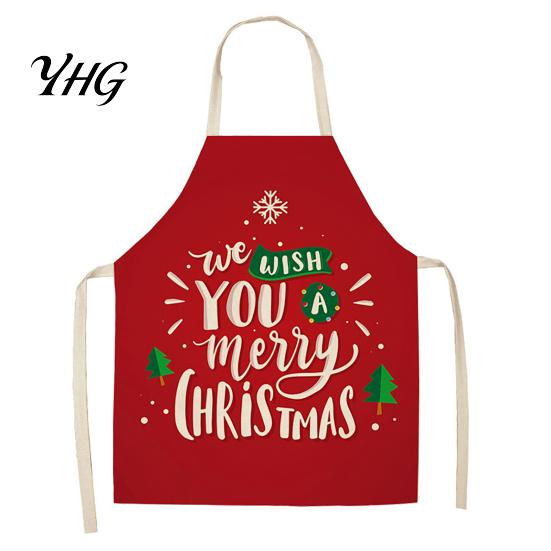 Santa Claus Kitchen Supplies Christmas Apron, Claus/Elk/Gingerbread Man/Snowman Print Cooking Bib, Waterproof Funny Gingerbread Man Chef Apron