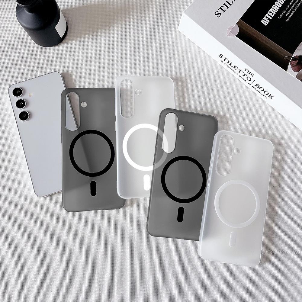 The New Model Is Suitable for Samsung S25 Plus Magnetic Mobile Phone Case, Advanced Matte Back Plate, Samsung S24 Simple Couple Color.