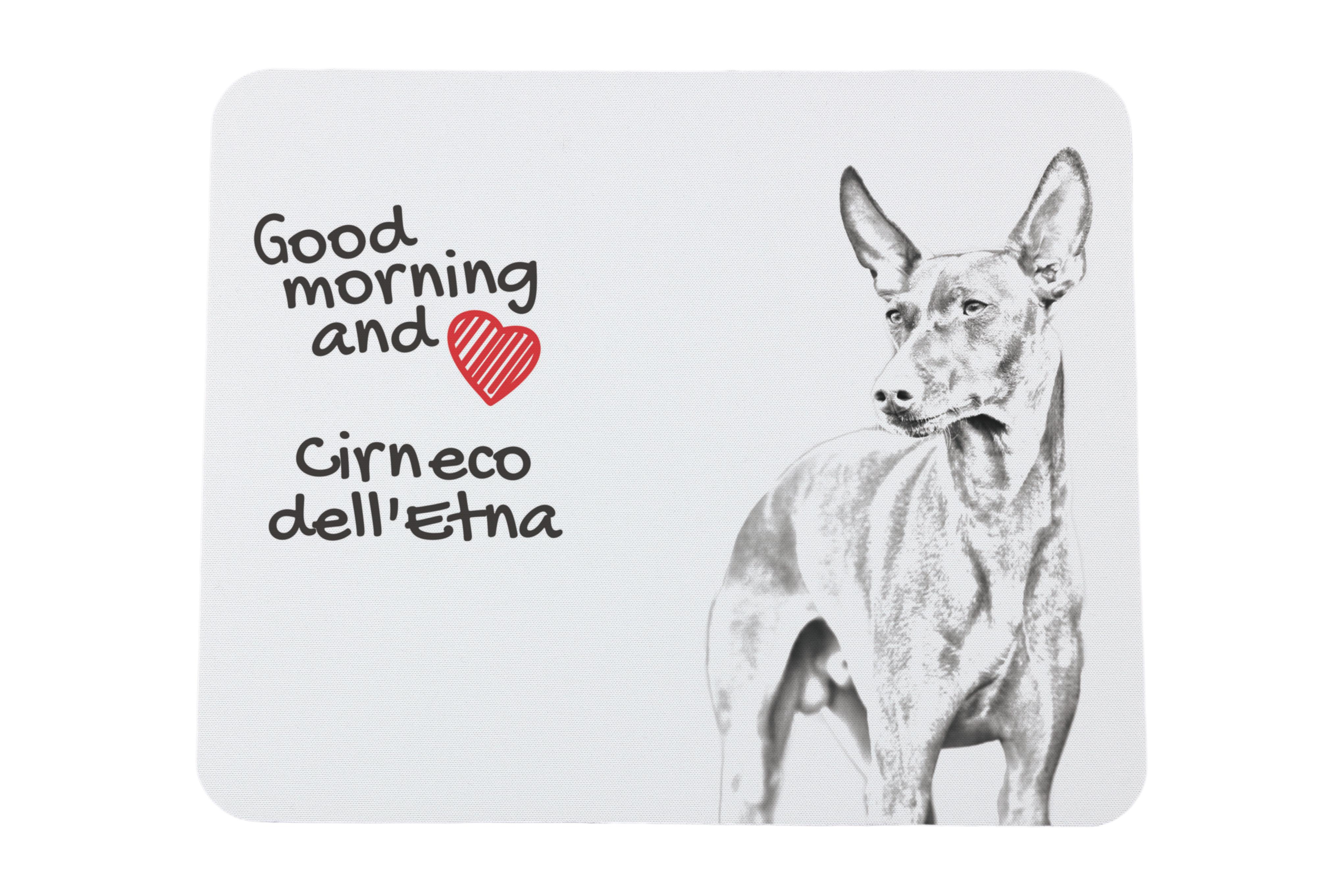 

Cirneco dell Etna - mouse pad with print, personalized dog-themed mouse pad, unique gadget for an office worker by Art-Dog brand білий