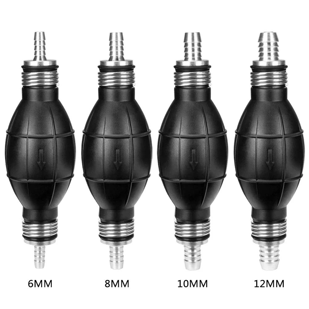 NEW 6/8/10/12mm Car Universal Fuel Pump Rubber Manual Transfer Liquid Gasoline Petrol Diesel Hand Primer Bulb Tube Aluminum