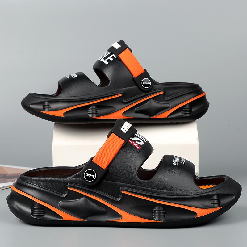 Big Size Men's Slippers Summer Sport Style Slides Anti-slip Thick Sole Breathable Fashion Slip-on Beach Leisure Sandals