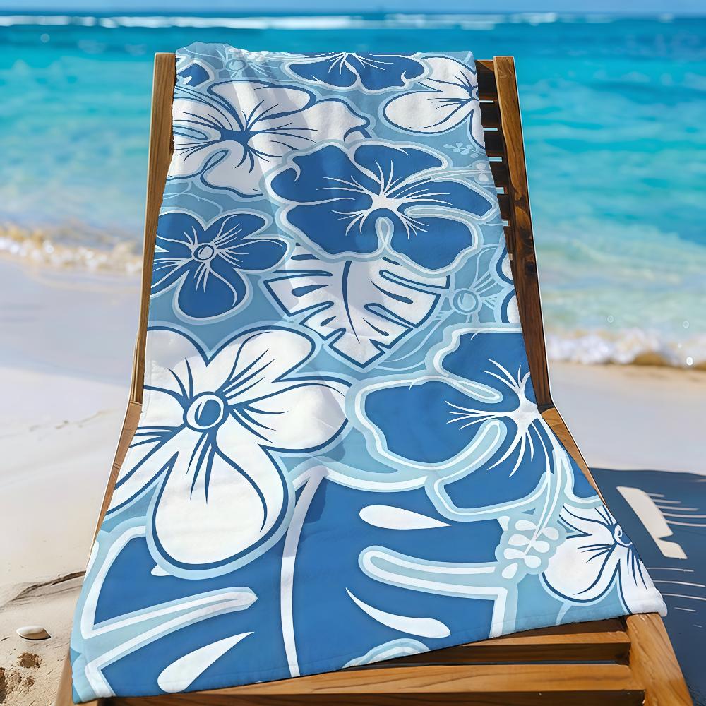 Blue Hibiscus Towel Quick Drying Beach Towels Are Suitable For Swimming Pools Camping Yoga And The Gym