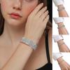 Women Bracelet Multi-row Sparkling Rhinestones Wristband Waterproof Nickel-Free Wristwear Minimalist Design Versatile Bracelet Jewelry