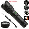 100000LM LED Flashlight USB Rechargeable Zoom Torch Strong Light Focused Light Source Can Light a Flame Waterproof Lantern
