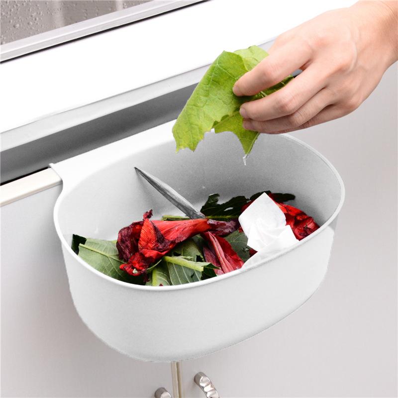 Kitchen cabinet door hanging food waste trash can trash basket, household storage box peel confetti sorting trash basket