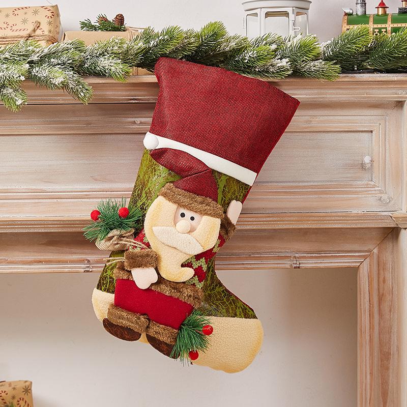 Christmas Sock Gift Bag Christmas Decorative Sock Christmas Eve Christmas Gift Children's Christmas Tree Pendant Candy Bag