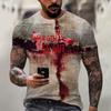 Halloween printed men's round-neck cotton-like short-sleeved top T-shirt