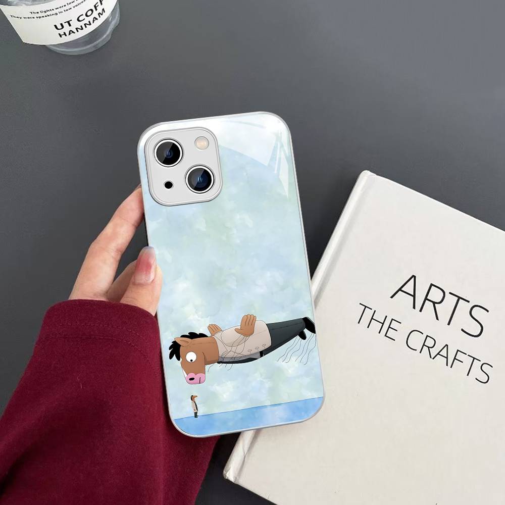 Cartoon B-BoJack Horseman For IPhone 14 13 12 Mini 11 Pro XS Max X XR 14 Plus Tempered Glass Cover