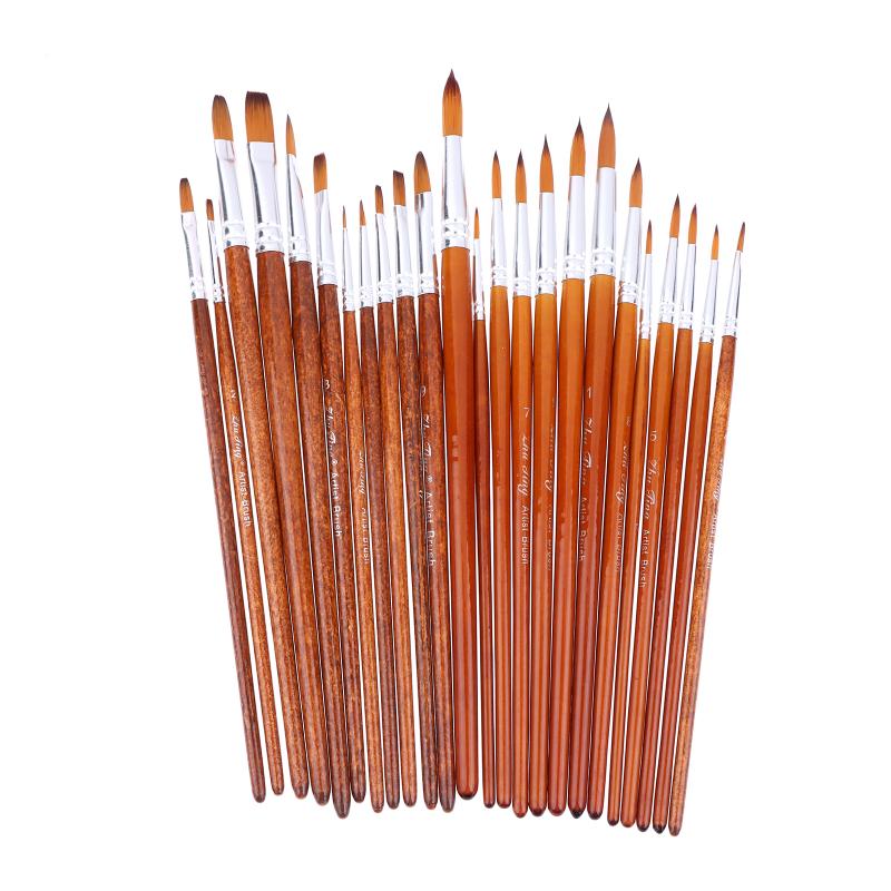 Professional Fine Detail Artist Brushes Set Flat and Pointed Head Premium Paint Brushes for Canvas Watercolor Art Drawing