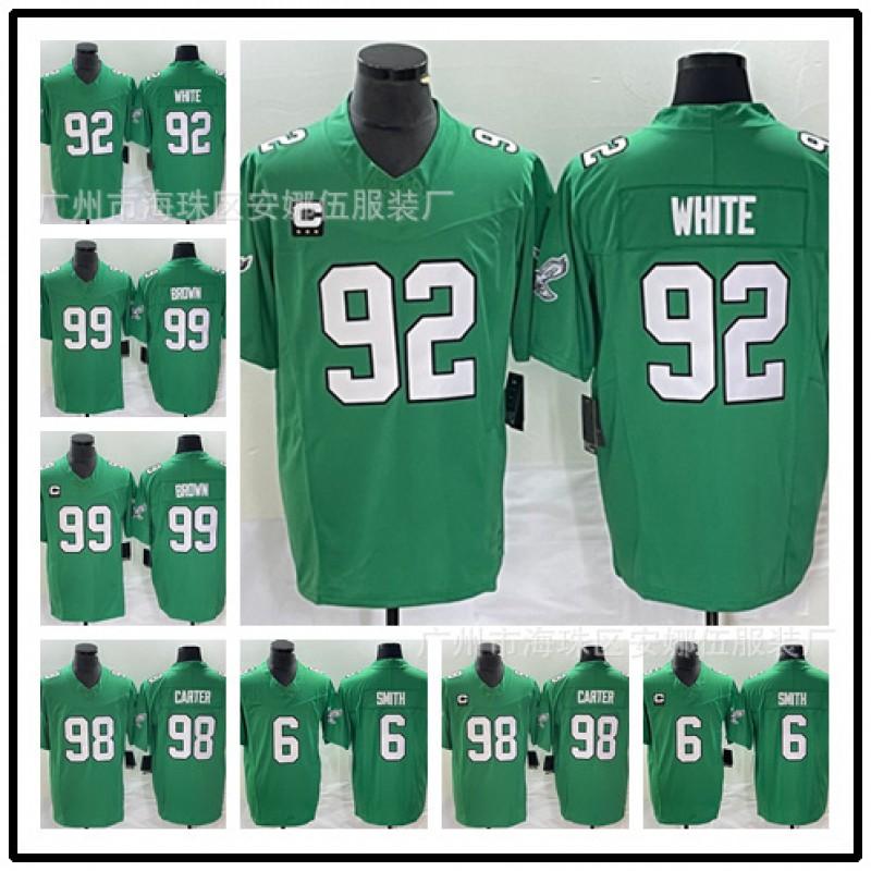 Philadelphia Eagles NFL Jersey 1 Jalen Hurts Green Embroidered Football Shirt Men