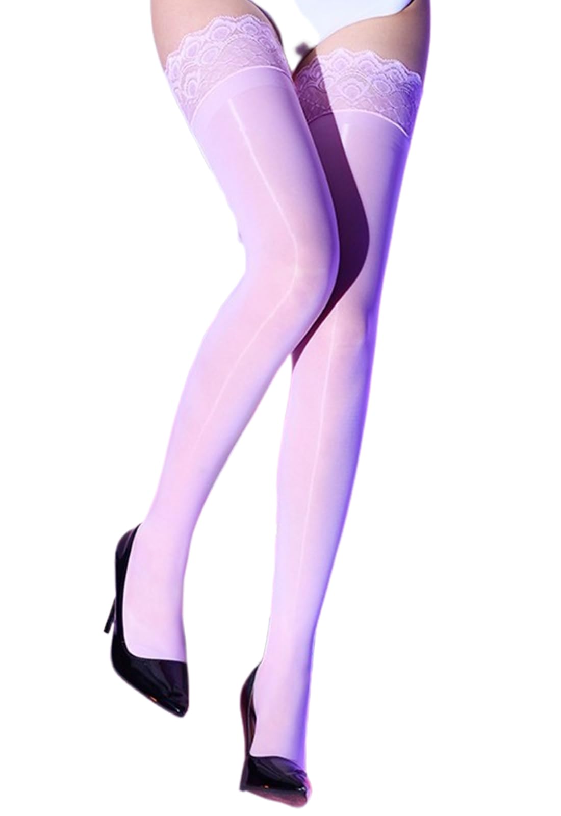 

ТОМОТИ Блестящие чулки с сексуальными блестящими розовыми чулками до колена, подвязками, колготками, розовый