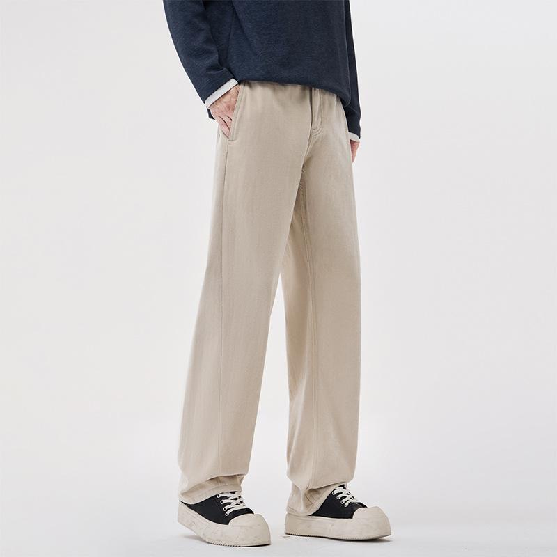 American high street vintage casual pants men's old money style retro loose straight pants simple versatile casual pants