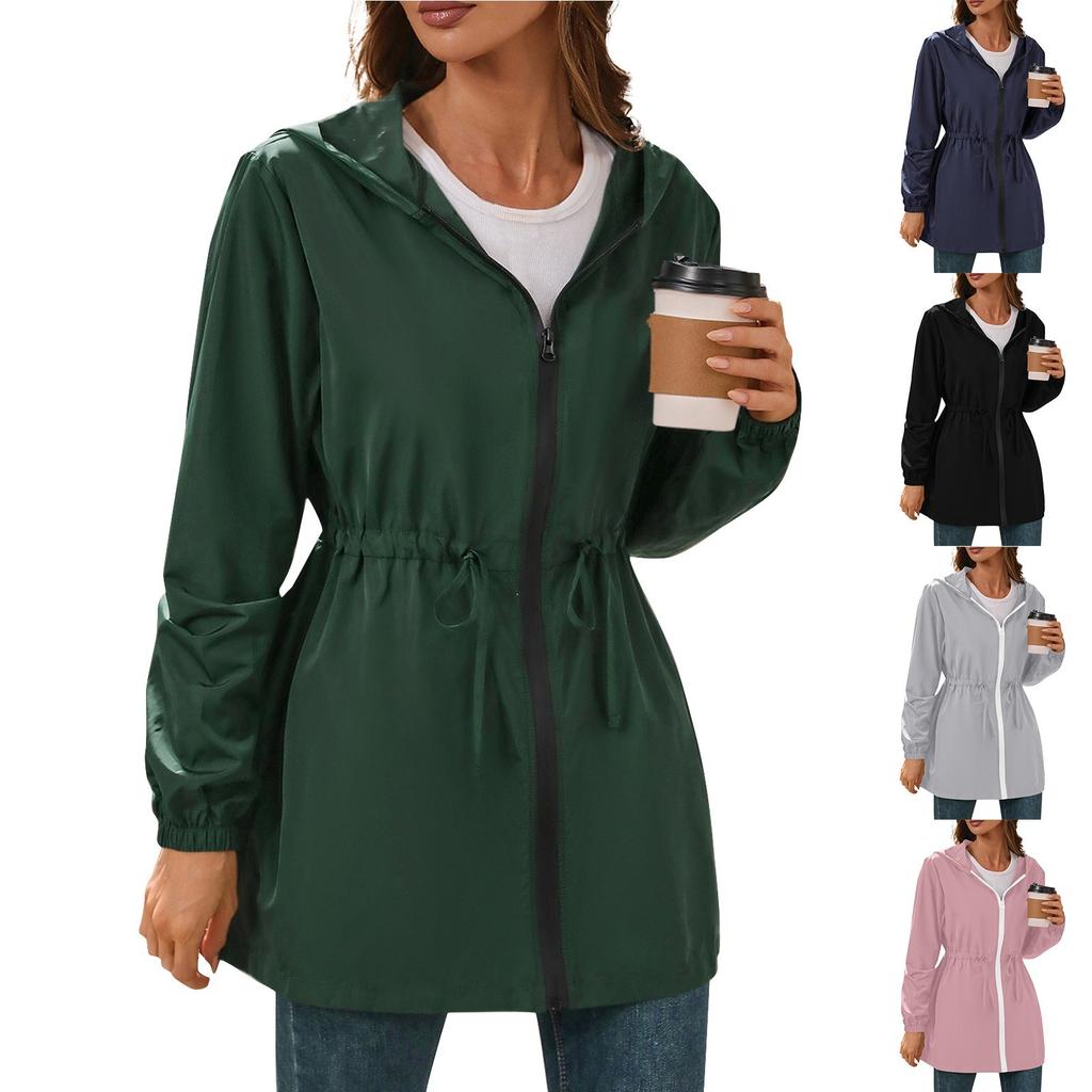 Women's Fashion Casual Solid Color Waterproof Outdoor Hiking Short Jacket