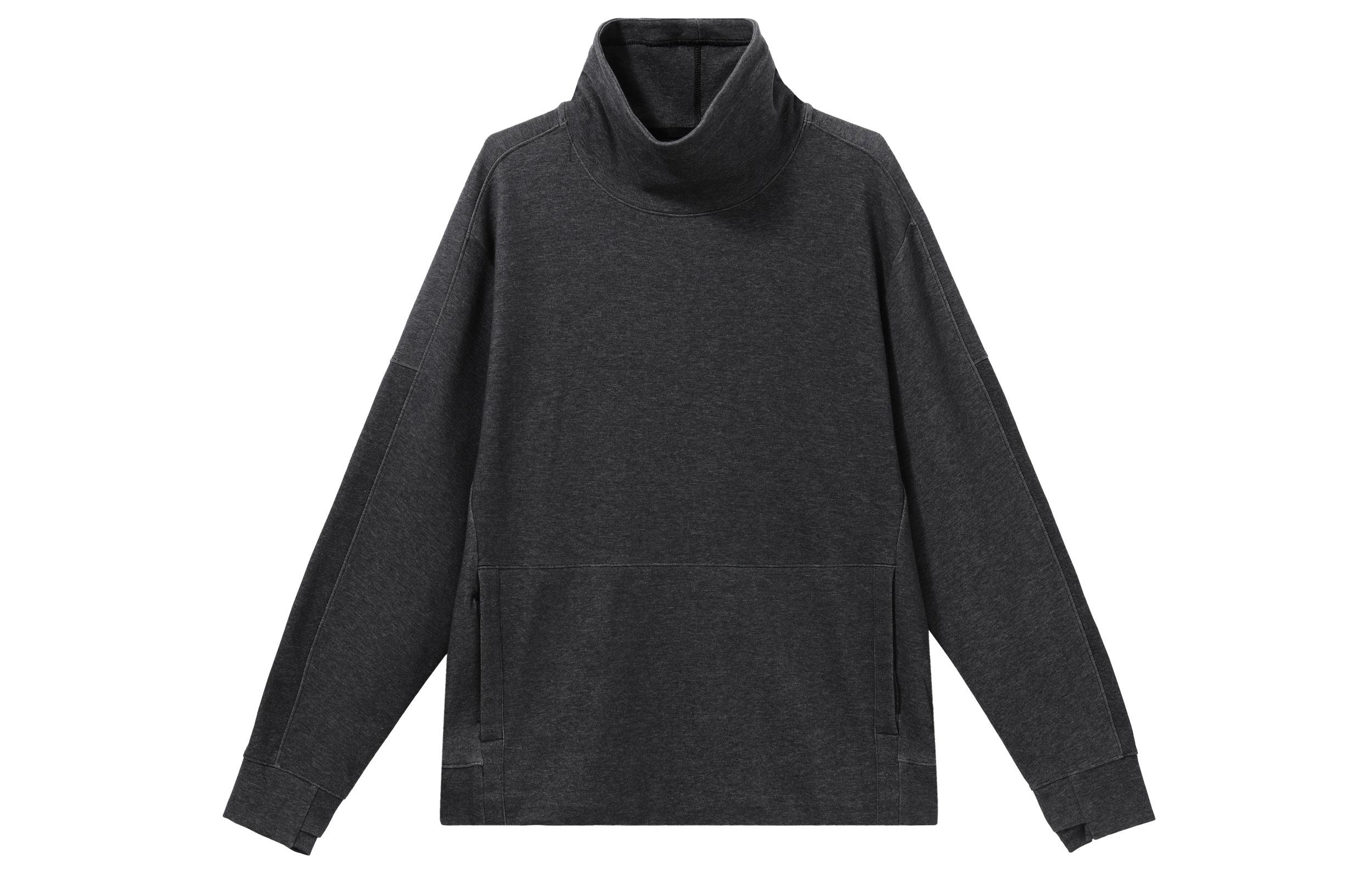 Nike Sweatshirts Men s Black Stand Collar Moderate Regular CU6256-010 M