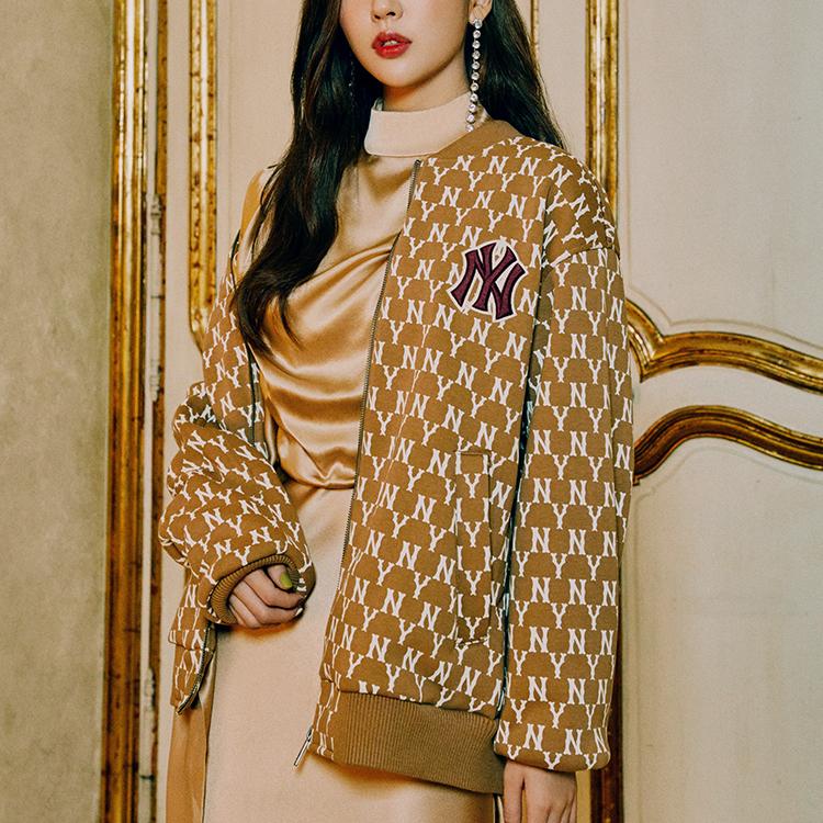 New MLB Baseball Jacket Unisex Beige 31JPM3061-50B