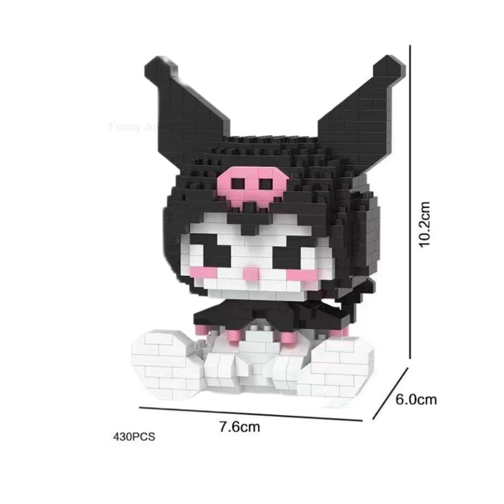 Cartoon Anime  Blocks Kuromi My Melody Cinnamoroll Mouse Building Blocks Doll Toy Kids Birthday Gift