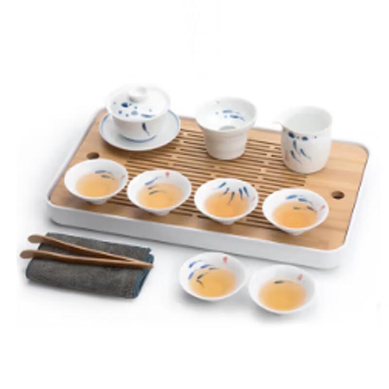 Nanshan Mr. Hand-Painted White Porcelain Tea Set