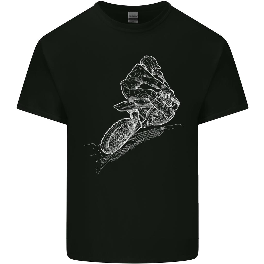 Motocross Rider Drawing Dirt Bike MotoX Unisexs Light Cotton TShirt