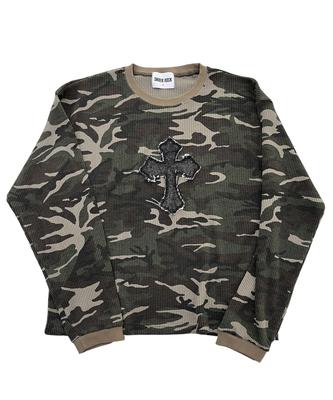 SK8ER ROCK Cross Camouflage Waffel-T-Shirt (khaki)