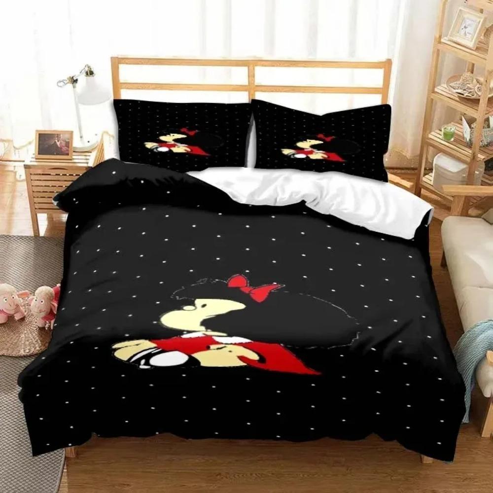 Set Letto Cartone Animato Bambina Copriletto Piumone Copripiumino Federa Set 2-3 Pezzi Misura Bambino Adulto Decorazione Camera da Letto