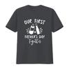 Our First Fathers Day Together T Shirt Dad and Son Matching New Daddy Father's for Bottle vintage Washed Stylish Soft