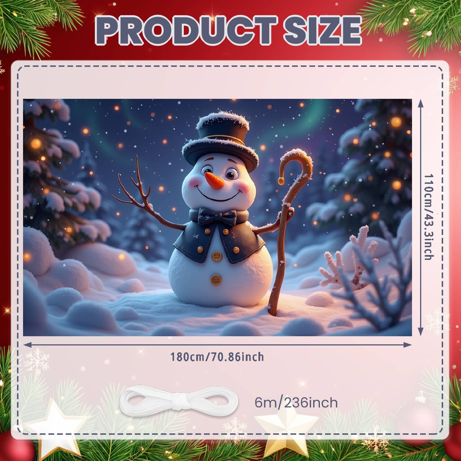 

Winter Wonderland Backdrop Festive Lights Frosty Scene Banner Festive Background Top Hat Design Winter Display For Winter Xmas