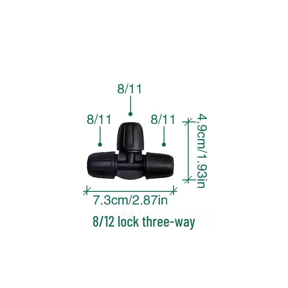 8/12 Irrigation Soft Hose Double Lock 47 Turn Six-Way Garden Watering Connector