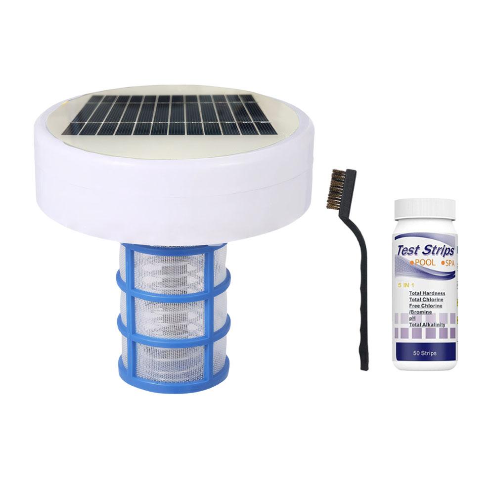 Solar Pool Ionizer Pool Purifier with RGB Light Solar Copper Pool Ionizer Long Lasting Floating Pool Cleaner for Spa Hot Tubs Solar Powered