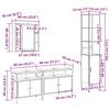 Bathroom Furniture Set 4 pcs Black Oak Effect Wood Based Material