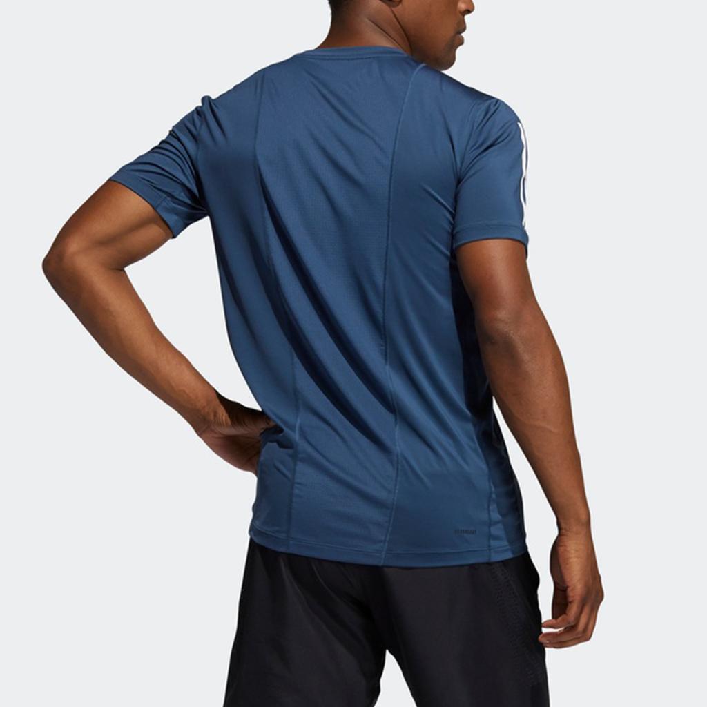 adidas T Shirts Men's Navy Blue Crew Neck Moderate Straight Fit GM0507