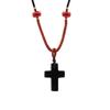 Cord Necklace Gemstone Pendant – Black Agate Cross