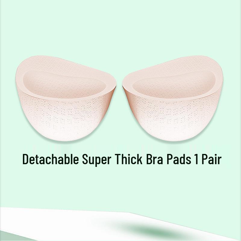 Super hrubé 8cm vystužené vložky do podprsenky: Odnímateľné vypchávky pre extra podporu v športových podprsenkách One Size white