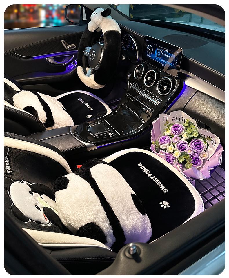 Plush Panda Heated Car Seat Cushion - Universal, Year-Round Comfort