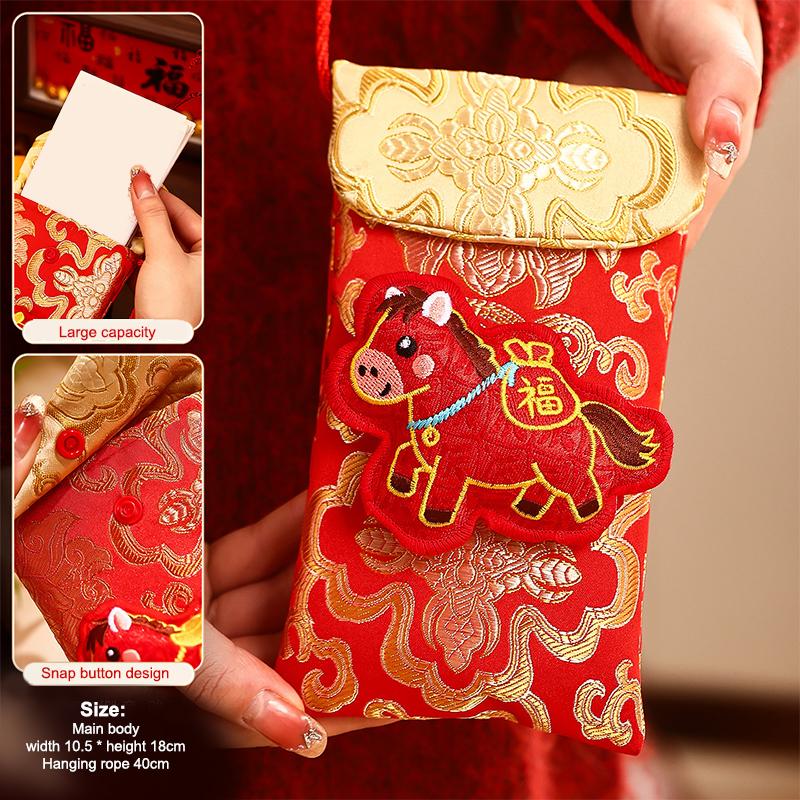 2026 Red Envelopes Chinese  Year Decorations Party Favors Gifts Bags Money Packaging Bags Spring Festival Red Pockets