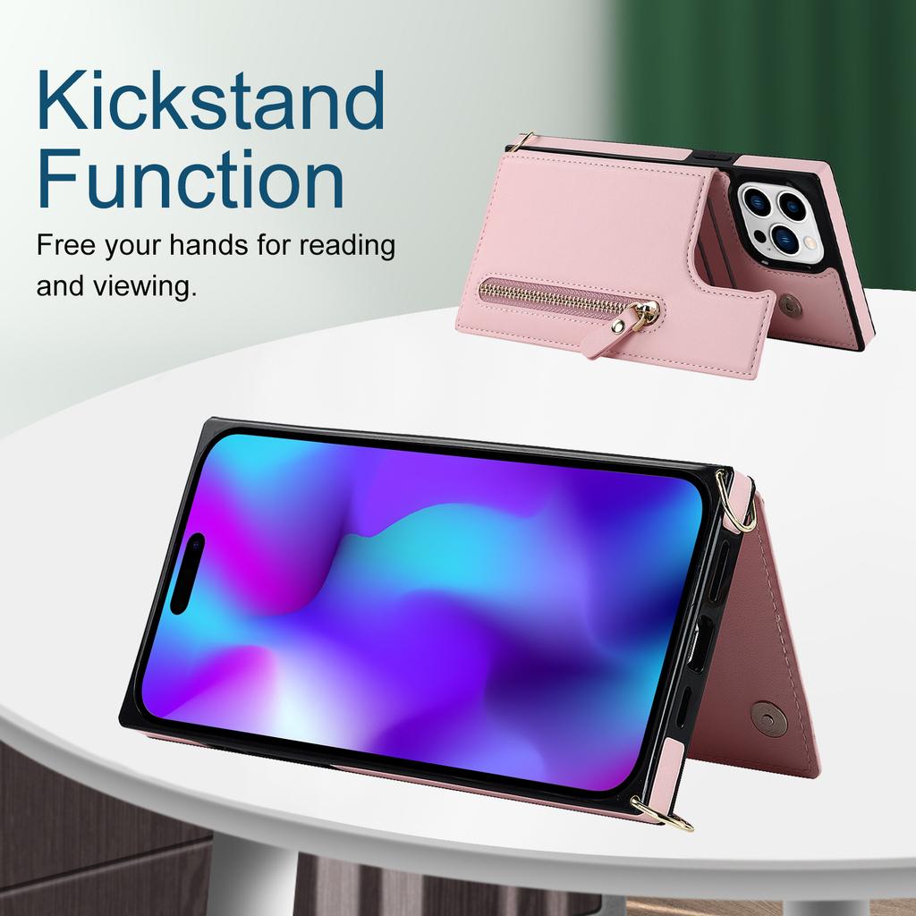 RFID zip peněženka šňůrka na krk karty Solt kožené pouzdro pro iPhone 15 14 Pro Max 13 12 Mini 11 X XR XS 7 8 Plus popruh crossbody kryt